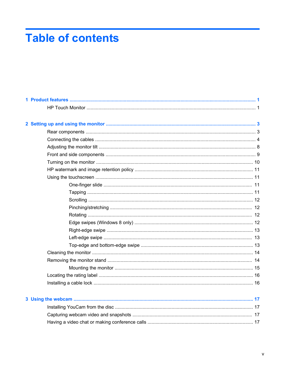 HP EliteDisplay S230tm 23-inch Touch Monitor User Manual | Page 5 / 28