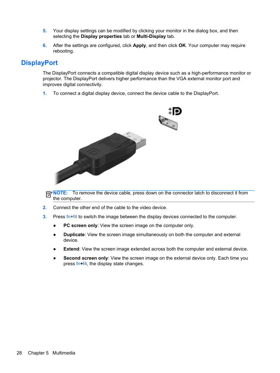 Displayport | HP ZBook 15 Mobile Workstation User Manual | Page 38 / 88