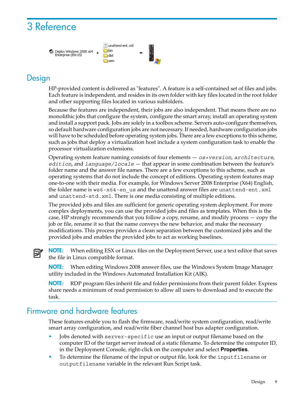 3 reference, Design, Firmware and hardware features | Design firmware and hardware features | HP Insight Control User Manual | Page 9 / 18