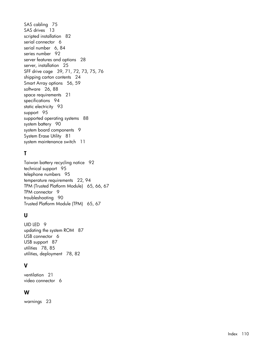 HP ProLiant SL230s Gen8 Server User Manual | Page 110 / 110