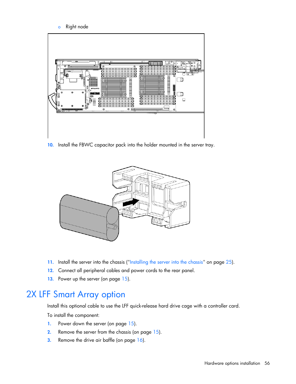 2x lff smart array option | HP ProLiant SL230s Gen8 Server User Manual | Page 56 / 110