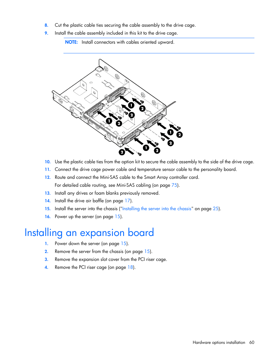 Installing an expansion board, Installing an expansion, Board | HP ProLiant SL230s Gen8 Server User Manual | Page 60 / 110