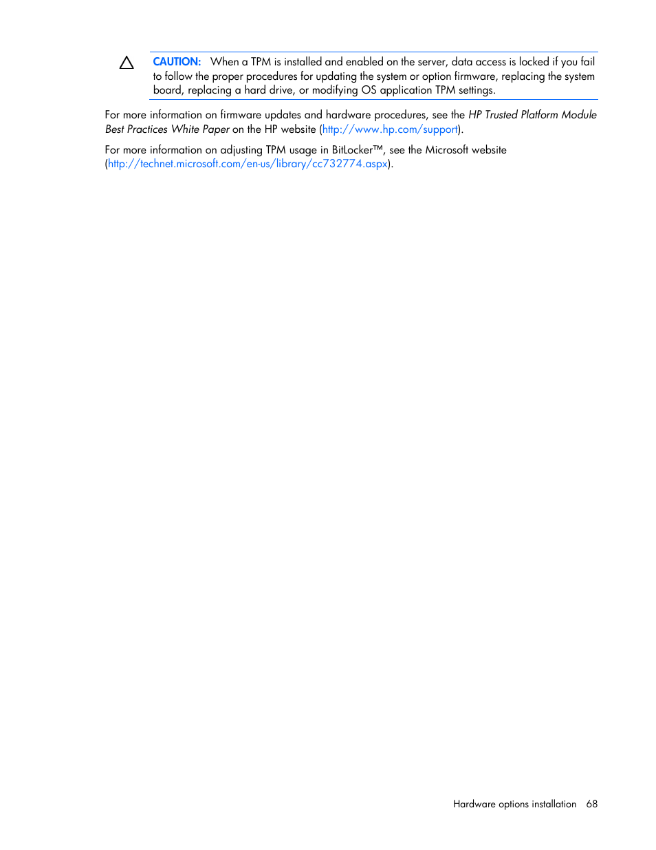 HP ProLiant SL230s Gen8 Server User Manual | Page 68 / 110