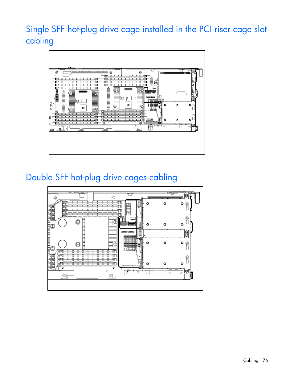 Double sff hot-plug drive cages cabling | HP ProLiant SL230s Gen8 Server User Manual | Page 76 / 110