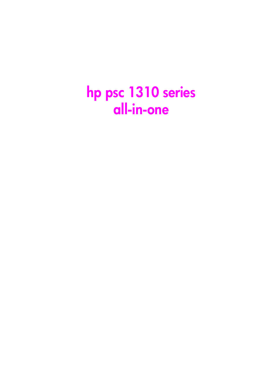 HP PSC 1315 All-in-One Printer User Manual | Page 3 / 78