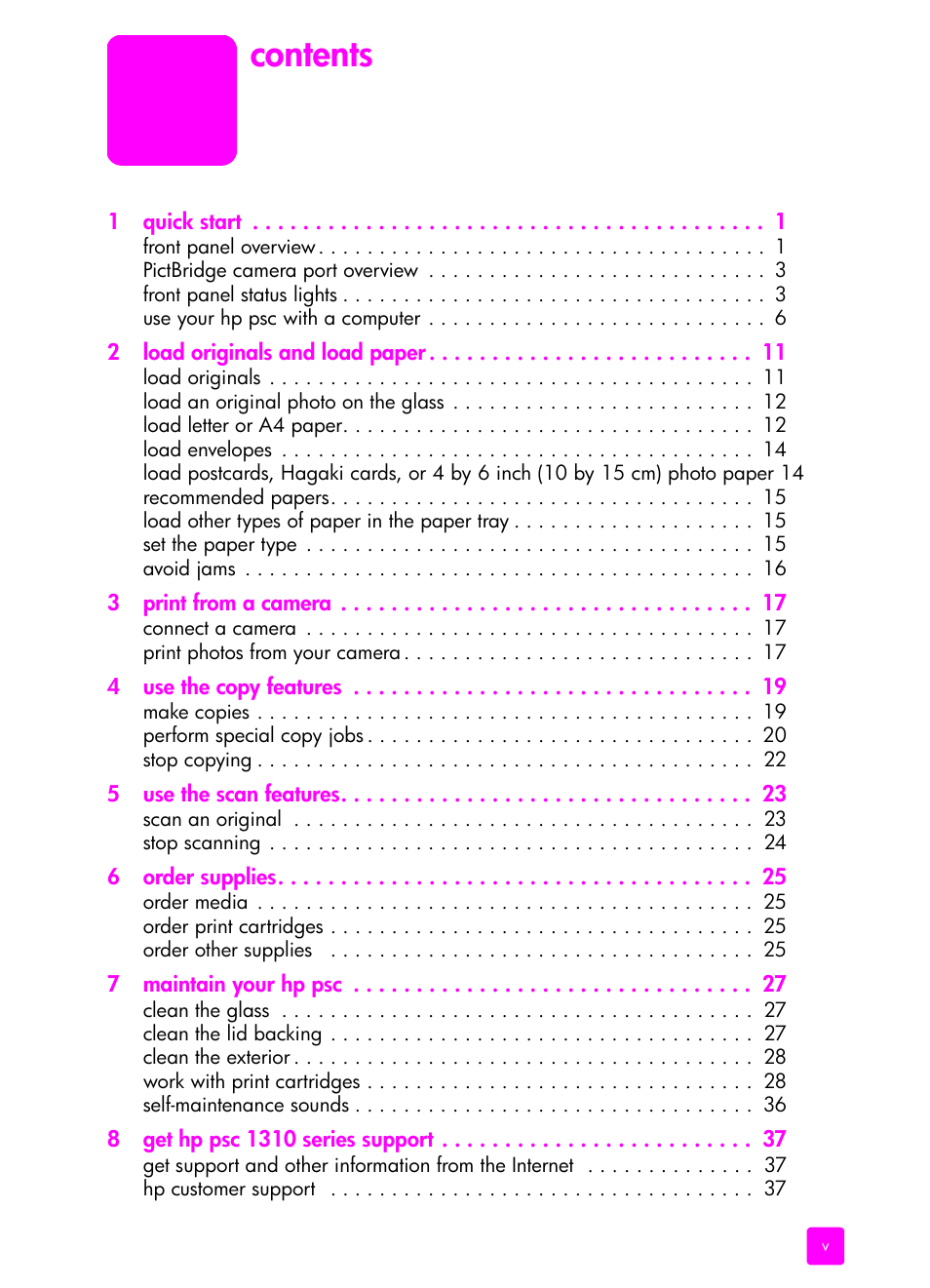 HP PSC 1315 All-in-One Printer User Manual | Page 5 / 78