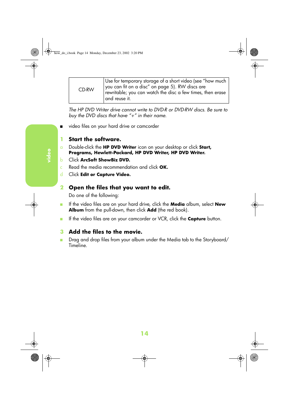 HP DVD-Writer dvd300e User Manual | Page 16 / 38