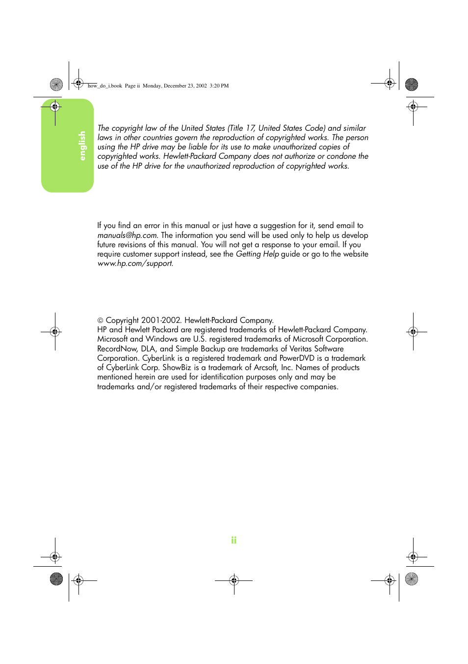 HP DVD-Writer dvd300e User Manual | Page 2 / 38