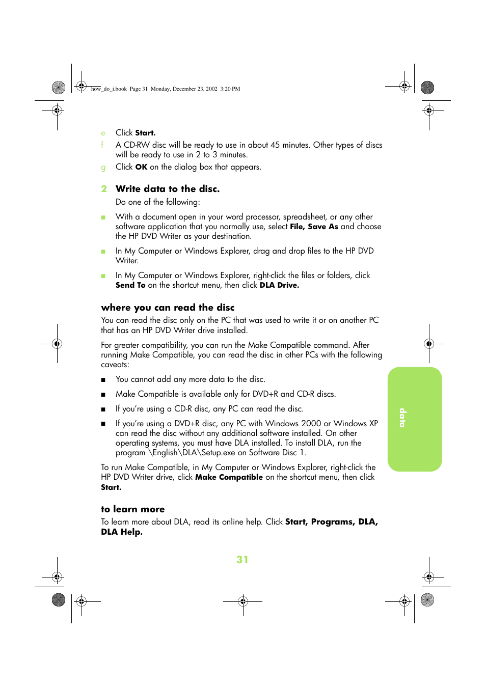 HP DVD-Writer dvd300e User Manual | Page 33 / 38