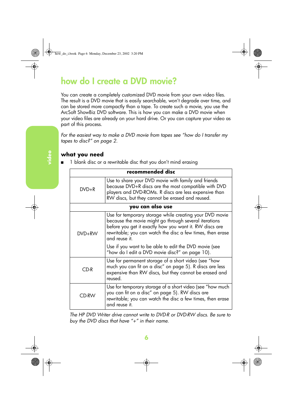 How do i create a dvd movie | HP DVD-Writer dvd300e User Manual | Page 8 / 38