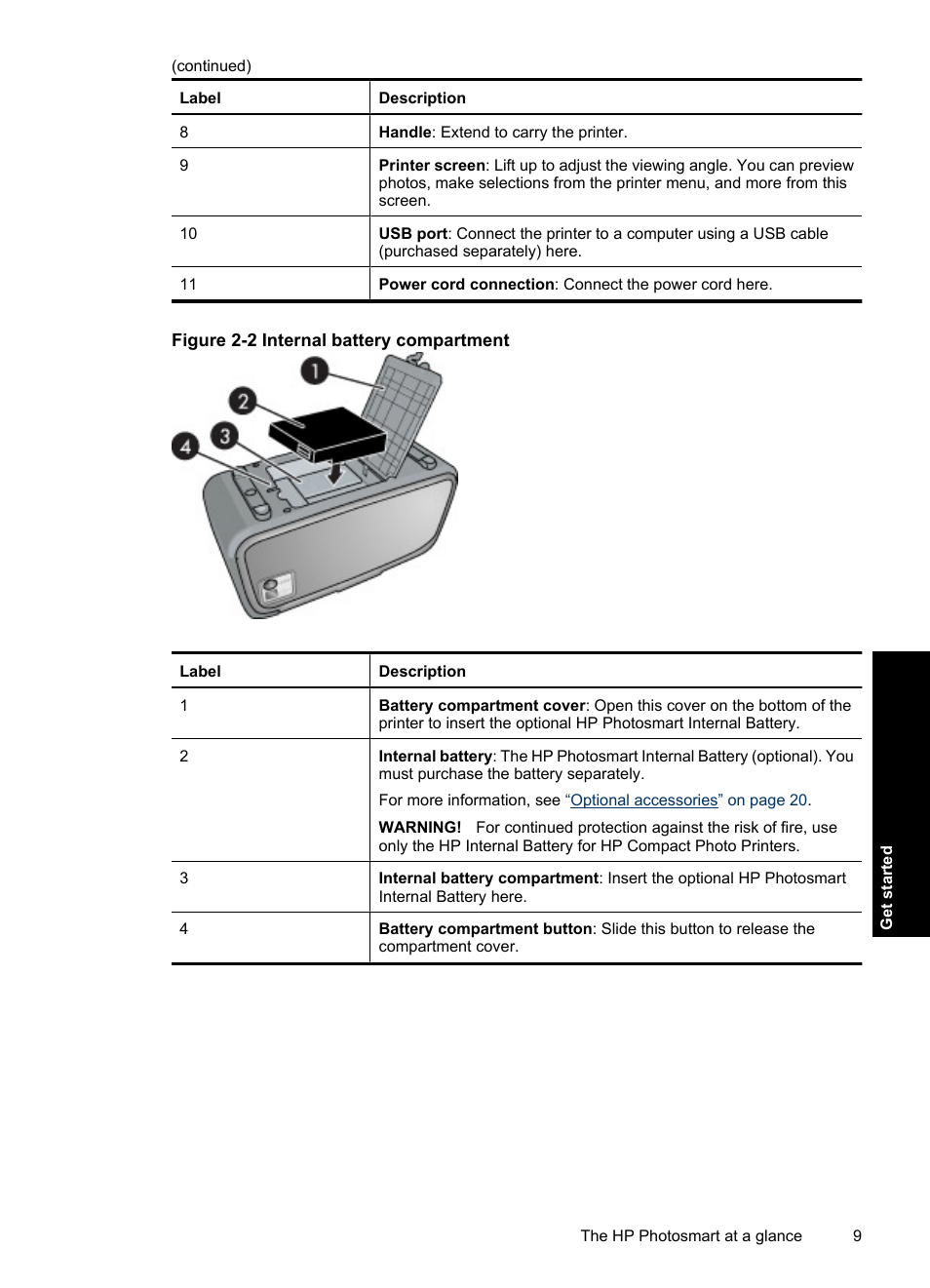 HP Photosmart A637 Compact Photo Printer User Manual | Page 11 / 98