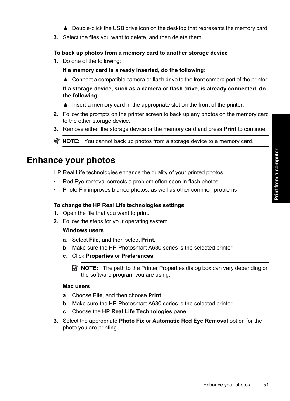 Enhance your photos | HP Photosmart A637 Compact Photo Printer User Manual | Page 53 / 98