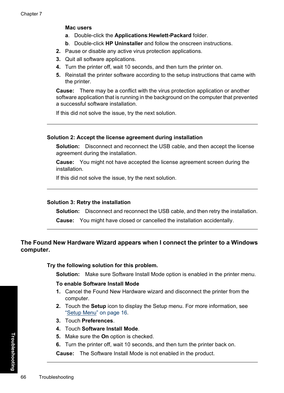 Solution 3: retry the installation | HP Photosmart A637 Compact Photo Printer User Manual | Page 68 / 98