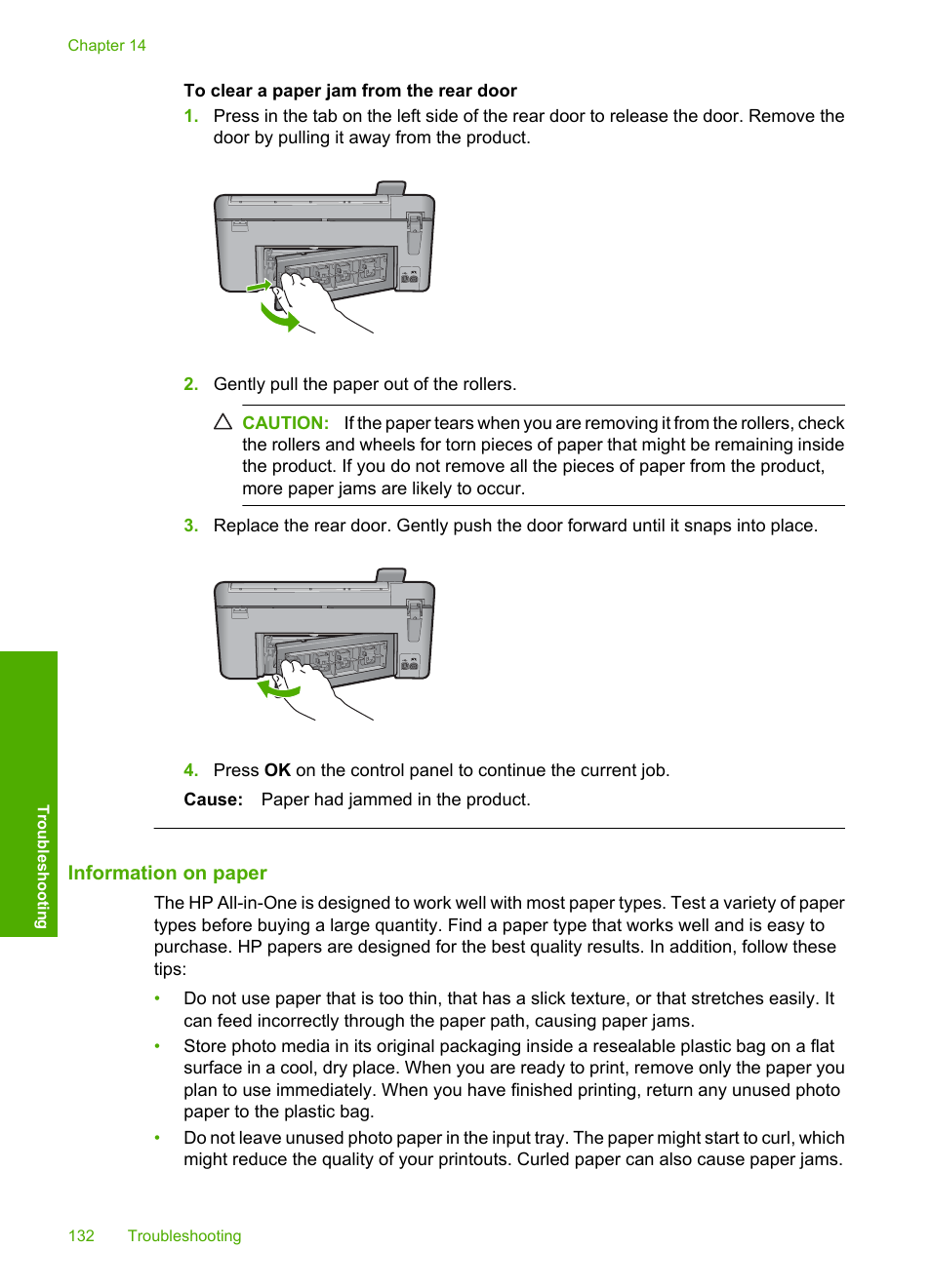 Information on paper | HP Photosmart C5580 All-in-One Printer User Manual | Page 135 / 292
