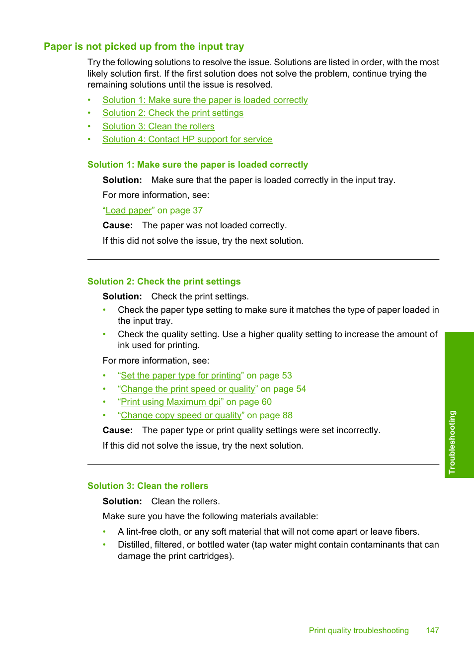 Paper is not picked up from the input tray | HP Photosmart C5580 All-in-One Printer User Manual | Page 150 / 292