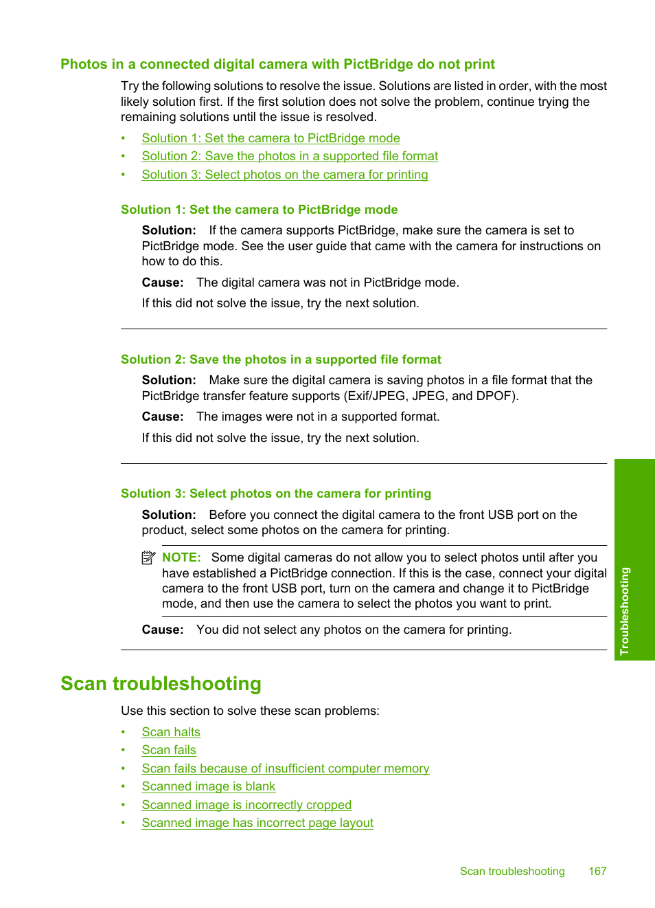 Scan troubleshooting | HP Photosmart C5580 All-in-One Printer User Manual | Page 170 / 292