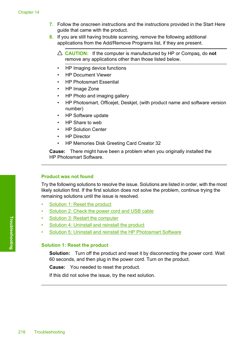 Product was not found | HP Photosmart C5580 All-in-One Printer User Manual | Page 221 / 292