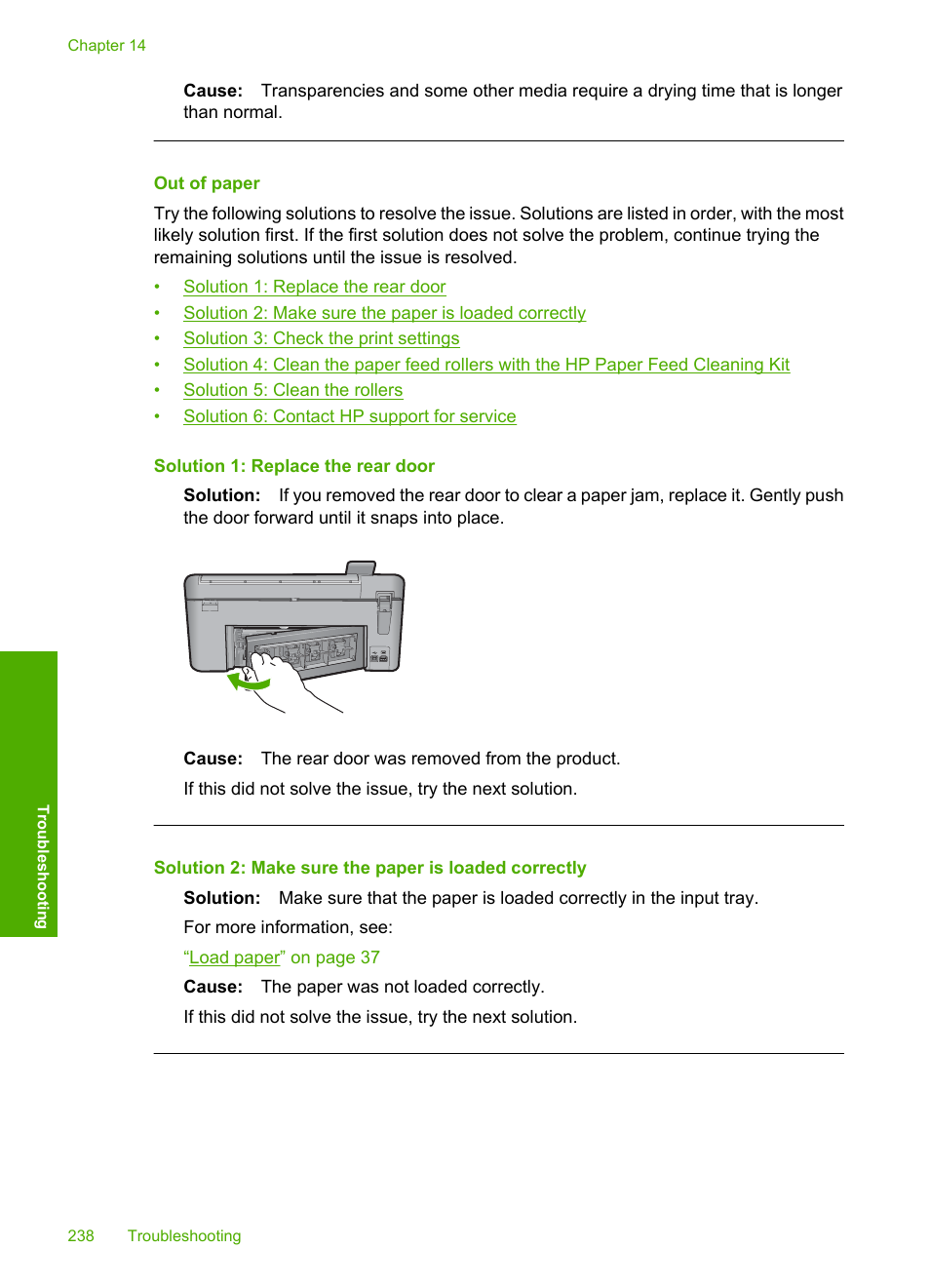 Out of paper | HP Photosmart C5580 All-in-One Printer User Manual | Page 241 / 292