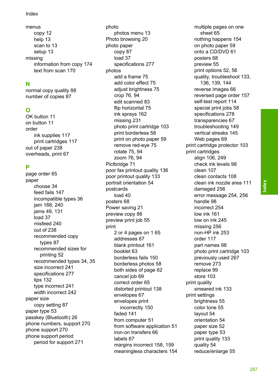 HP Photosmart C5580 All-in-One Printer User Manual | Page 289 / 292
