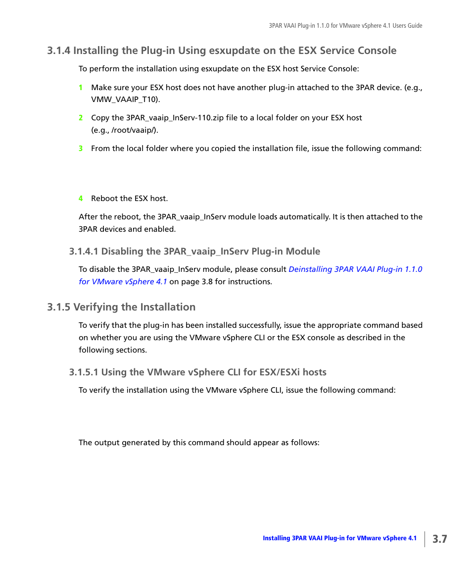 5 verifying the installation, Verifying the installation | HP 3PAR Solutions Software for vSphere User Manual | Page 23 / 44