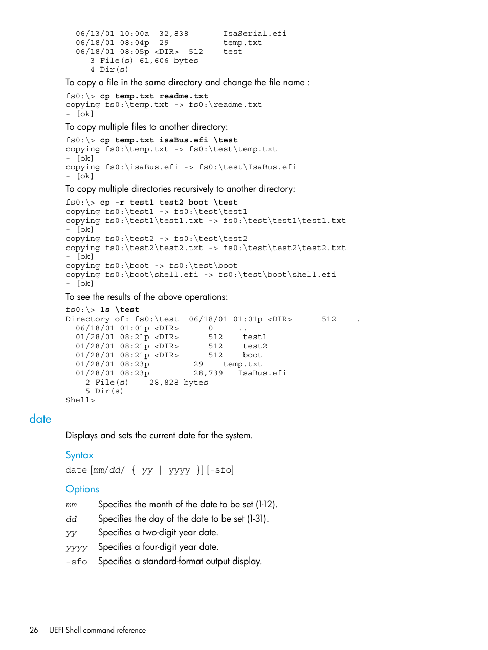 Date | HP Unified Extensible Firmware Interface User Manual | Page 26 / 79