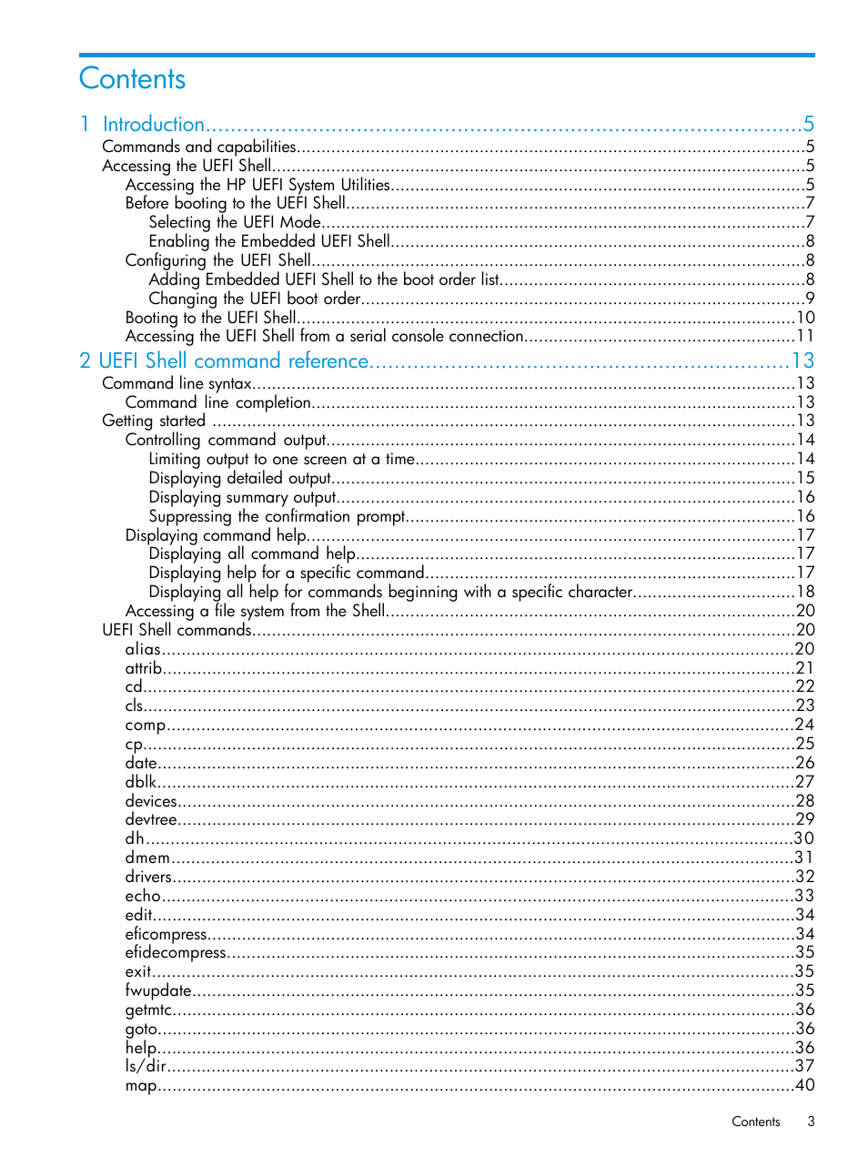 HP Unified Extensible Firmware Interface User Manual | Page 3 / 79