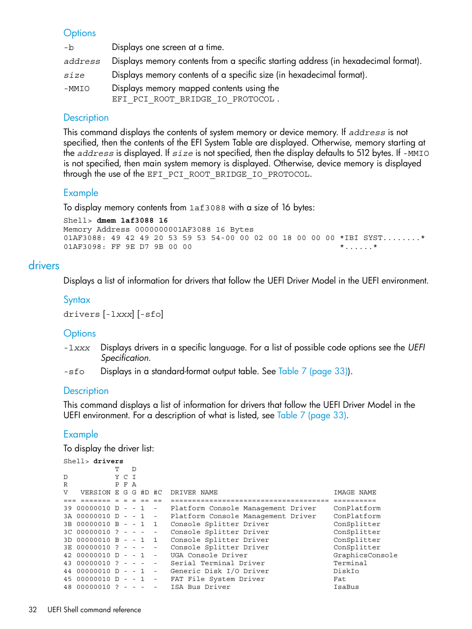 Drivers | HP Unified Extensible Firmware Interface User Manual | Page 32 / 79
