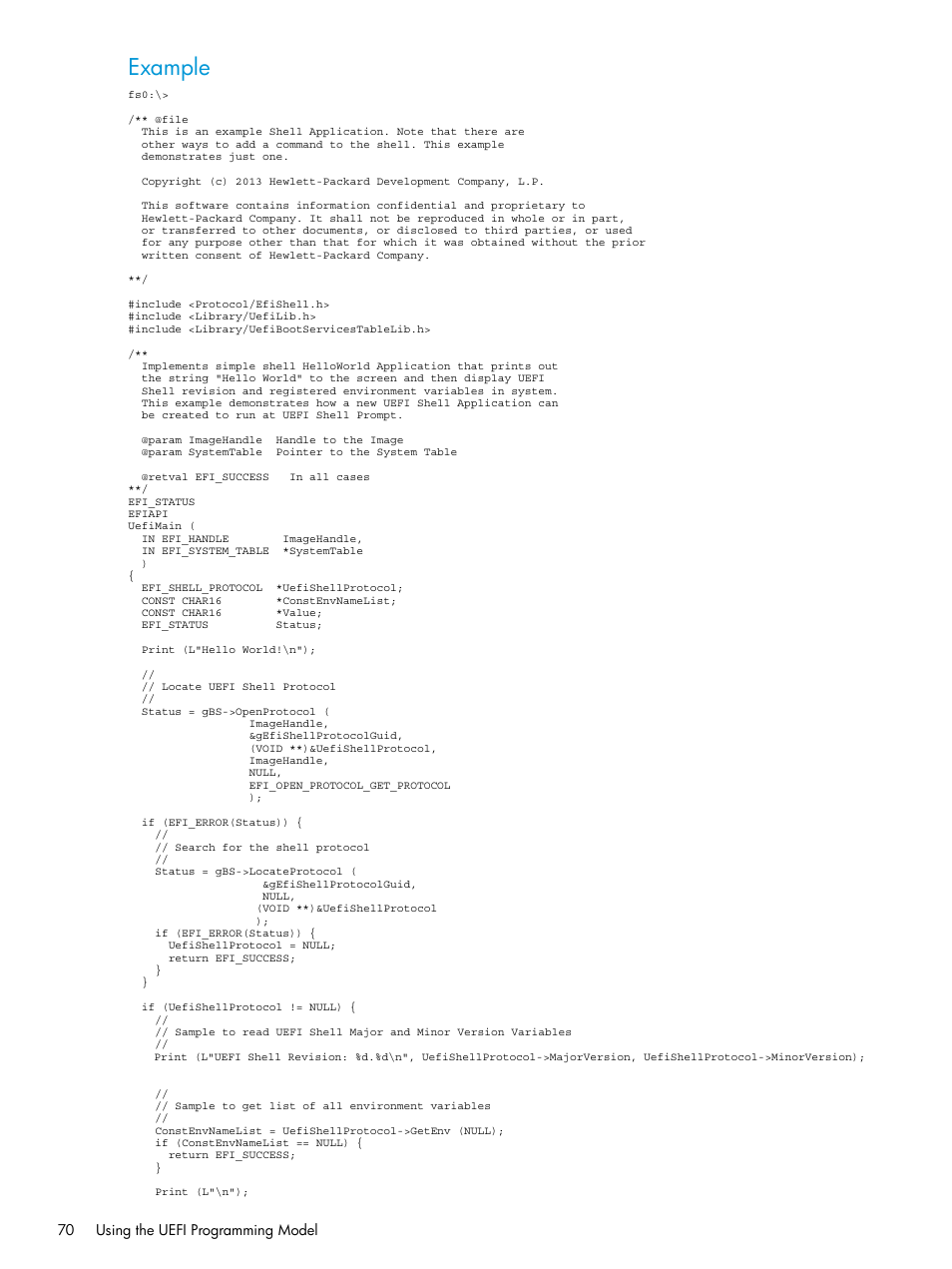 Example | HP Unified Extensible Firmware Interface User Manual | Page 70 / 79