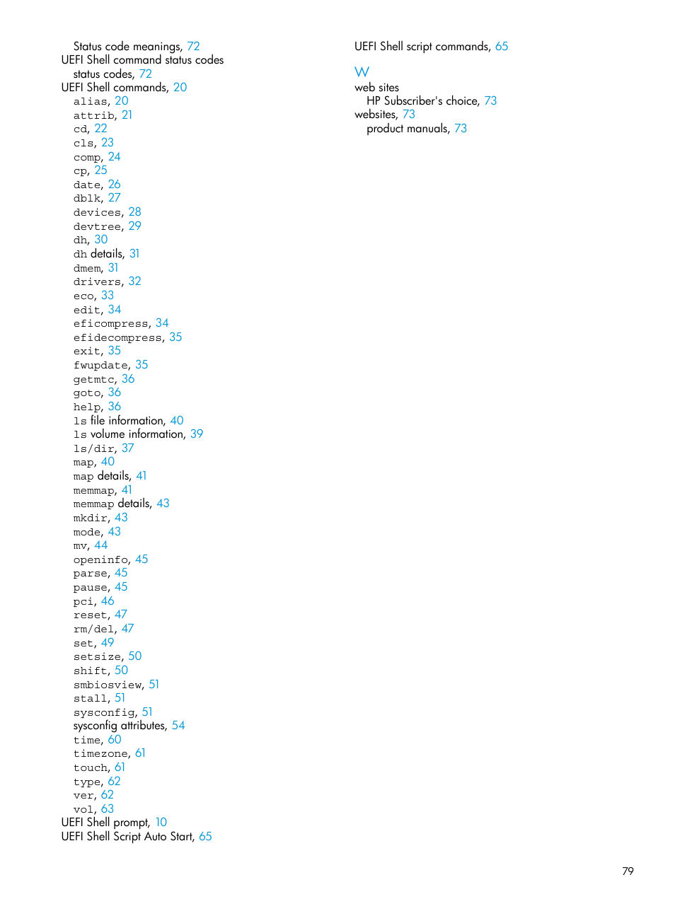 HP Unified Extensible Firmware Interface User Manual | Page 79 / 79