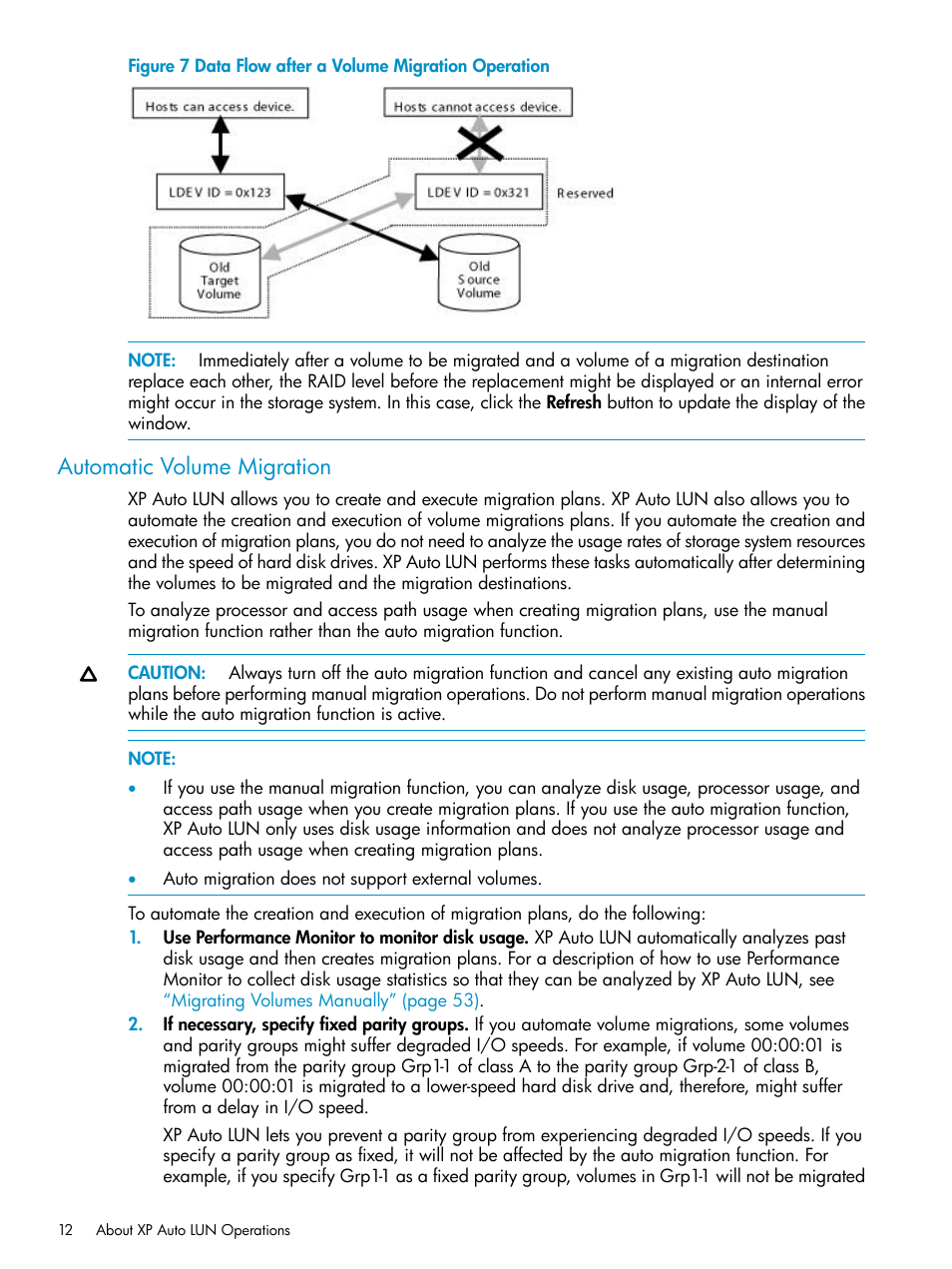 Automatic volume migration | HP StorageWorks XP Remote Web Console Software User Manual | Page 12 / 80