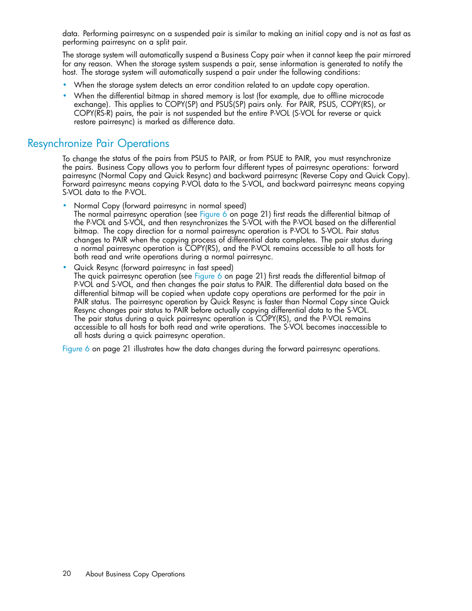 Resynchronize pair operations | HP StorageWorks XP Remote Web Console Software User Manual | Page 20 / 96