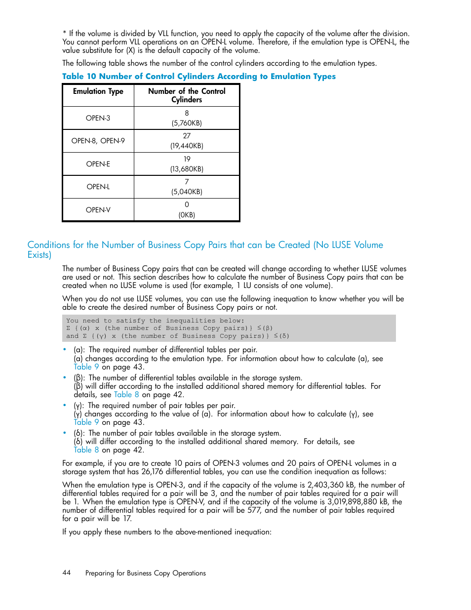 Table 10 | HP StorageWorks XP Remote Web Console Software User Manual | Page 44 / 96