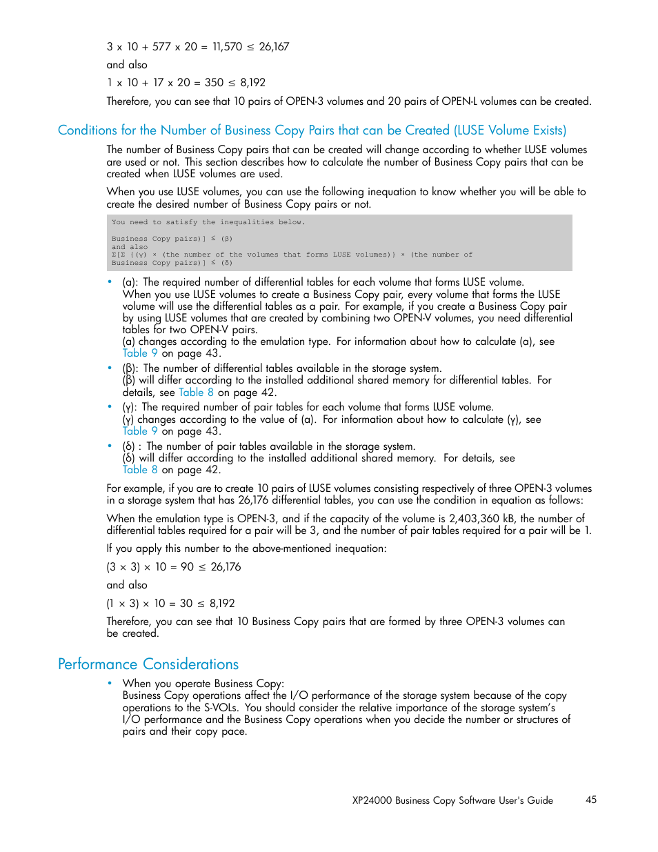 Performance considerations | HP StorageWorks XP Remote Web Console Software User Manual | Page 45 / 96