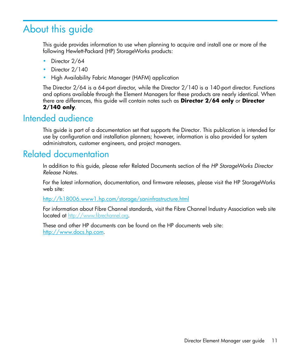 HP StorageWorks 2.64 Director Switch User Manual | Page 11 / 216
