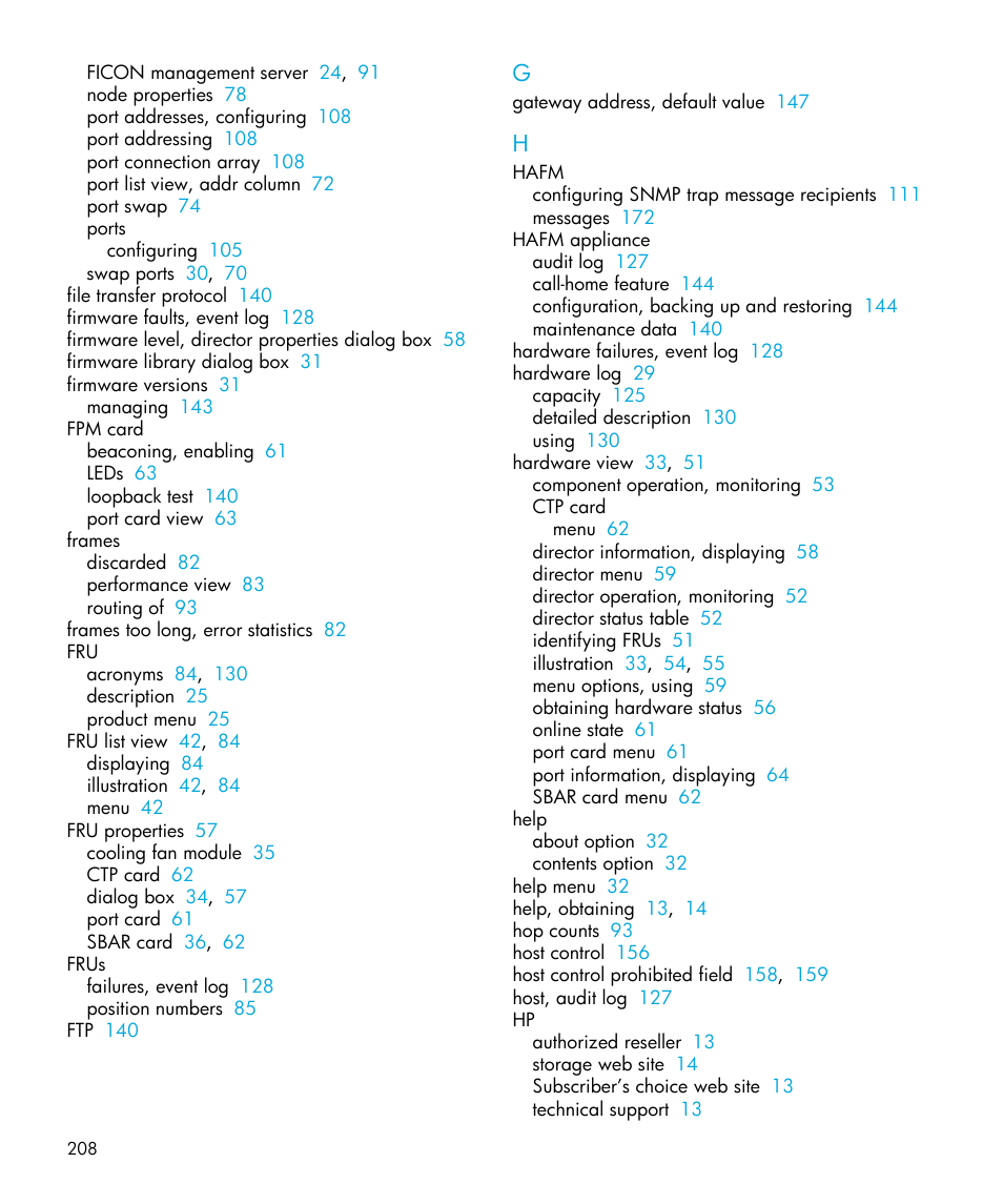 HP StorageWorks 2.64 Director Switch User Manual | Page 208 / 216