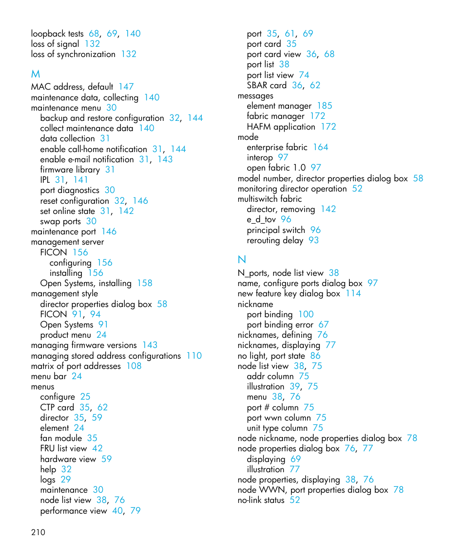 HP StorageWorks 2.64 Director Switch User Manual | Page 210 / 216