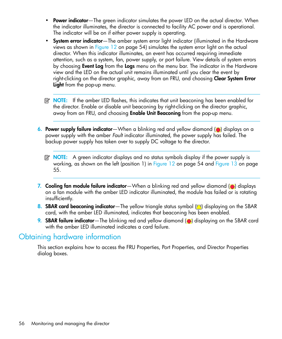 Obtaining hardware information | HP StorageWorks 2.64 Director Switch User Manual | Page 56 / 216