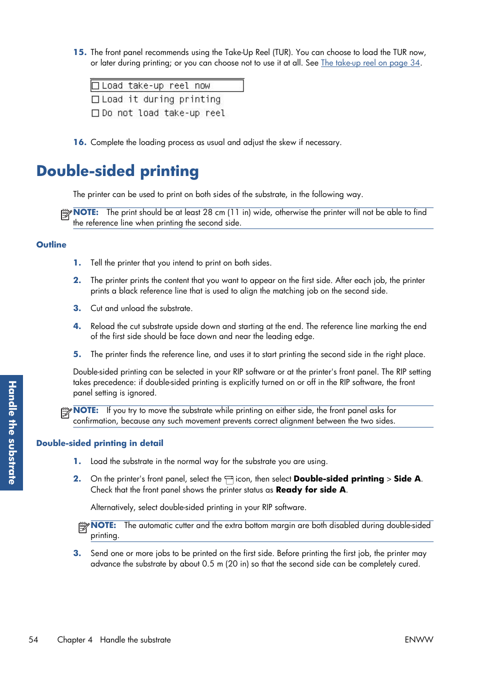 Double-sided printing | HP Latex 210 Printer User Manual | Page 58 / 95