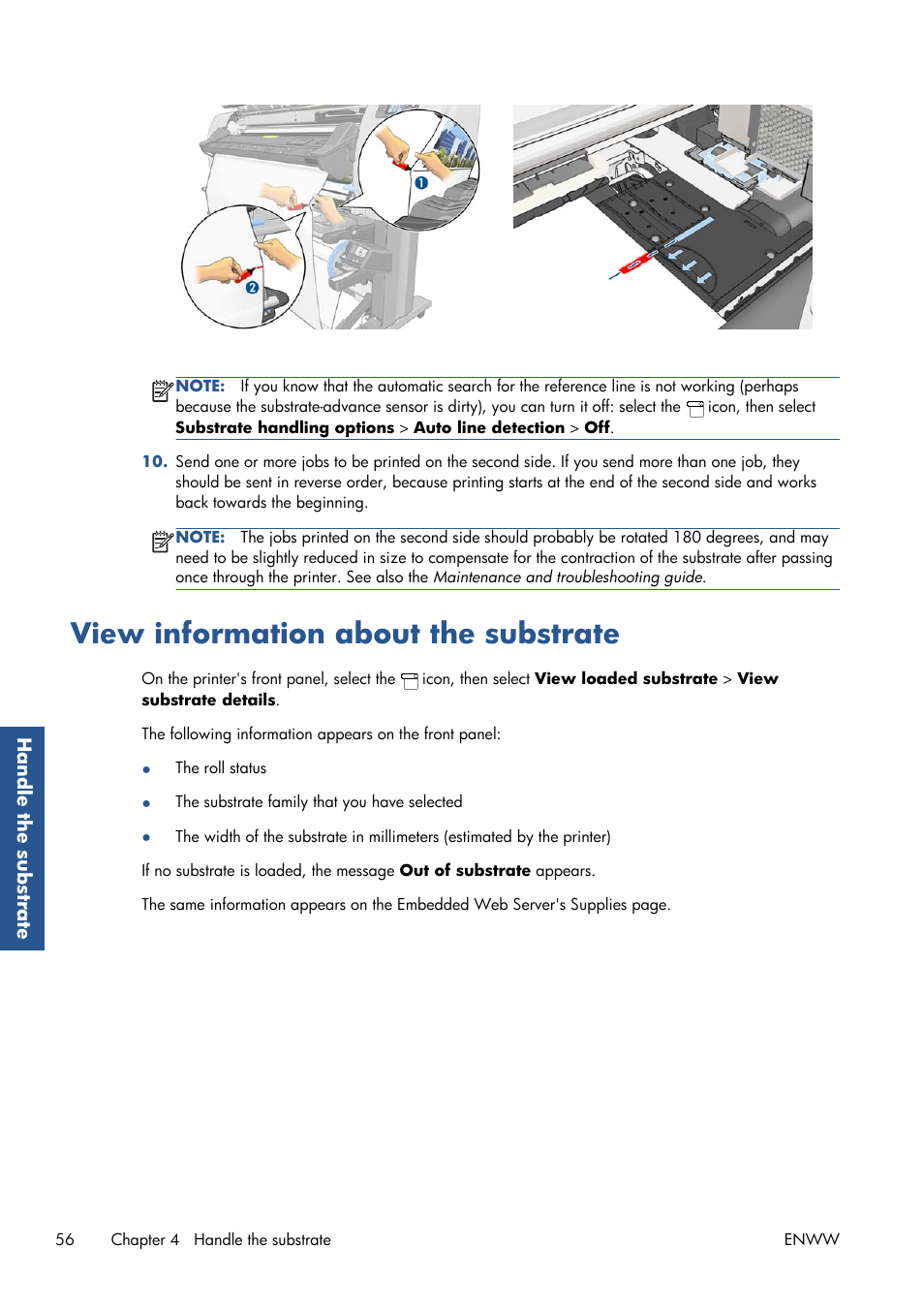 View information about the substrate | HP Latex 210 Printer User Manual | Page 60 / 95