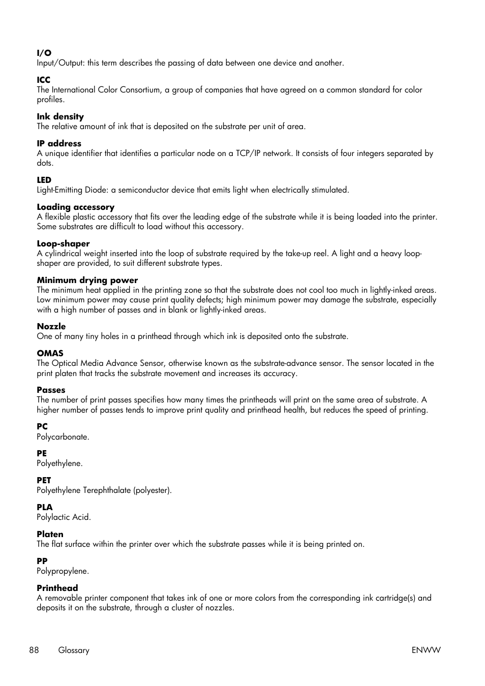 HP Latex 210 Printer User Manual | Page 92 / 95