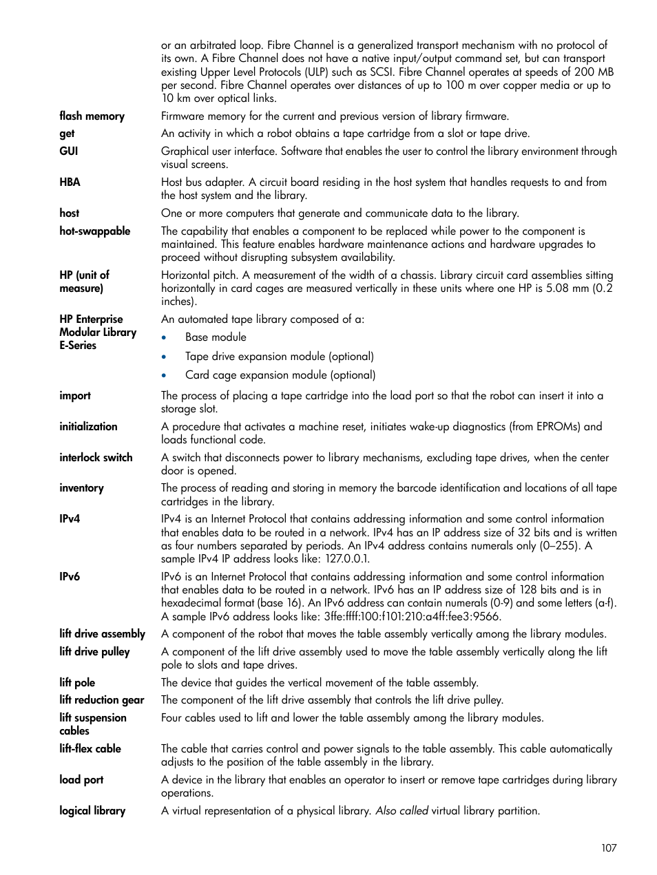 HP EML E-series Tape Libraries User Manual | Page 107 / 112