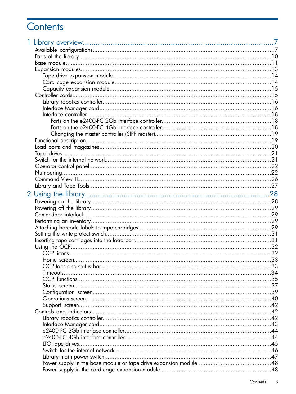 HP EML E-series Tape Libraries User Manual | Page 3 / 112