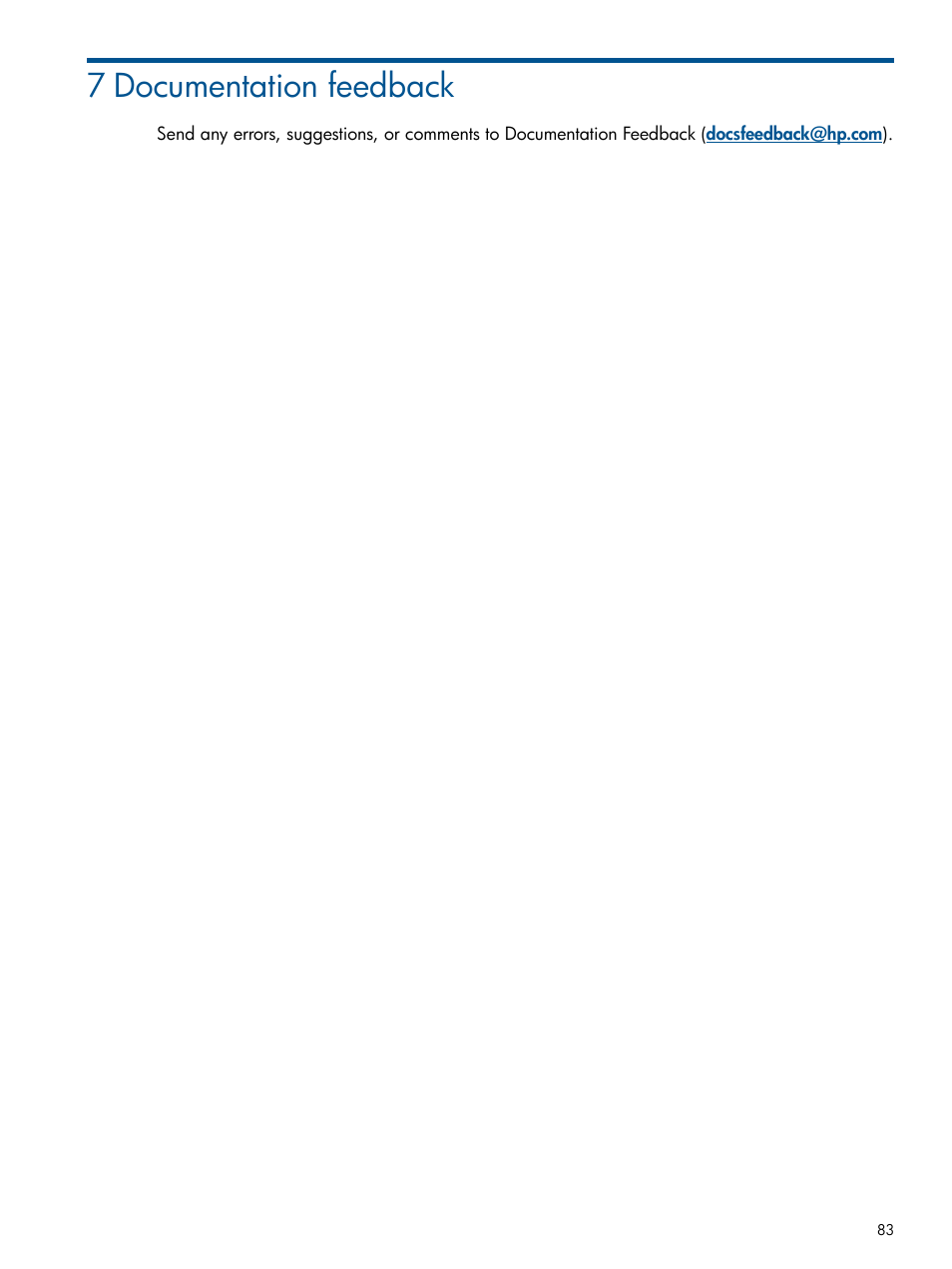 7 documentation feedback | HP EML E-series Tape Libraries User Manual | Page 83 / 112