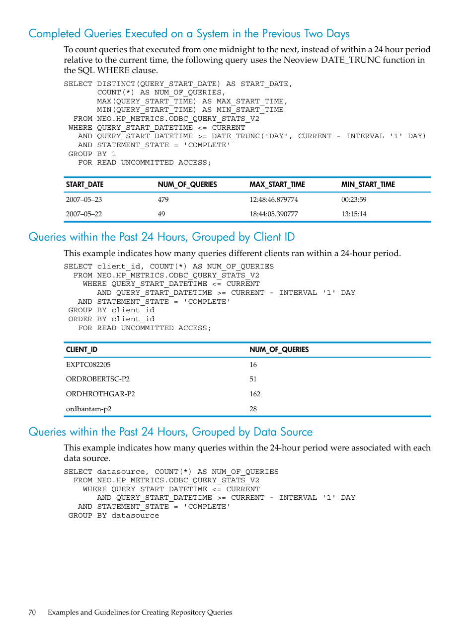 HP Neoview Release 2.4 Software User Manual | Page 70 / 78