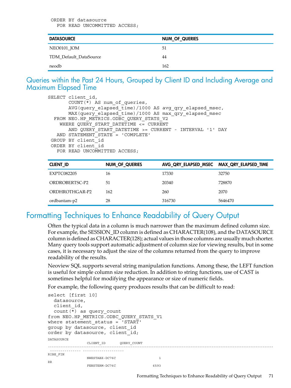 HP Neoview Release 2.4 Software User Manual | Page 71 / 78