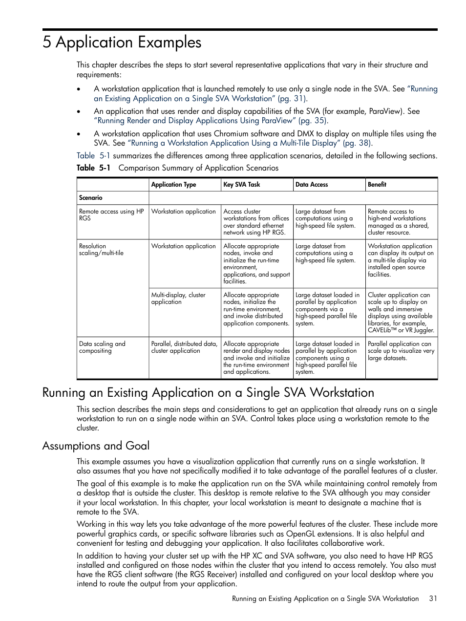 5 application examples, Assumptions and goal, Chapter 5 | HP Scalable Visualization Array Software User Manual | Page 31 / 48