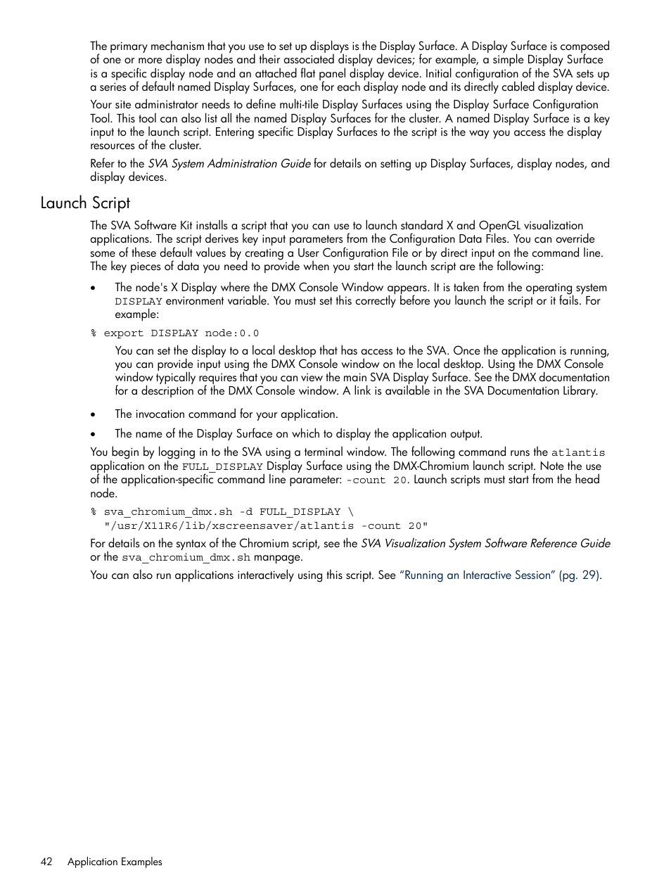 Launch script | HP Scalable Visualization Array Software User Manual | Page 42 / 48