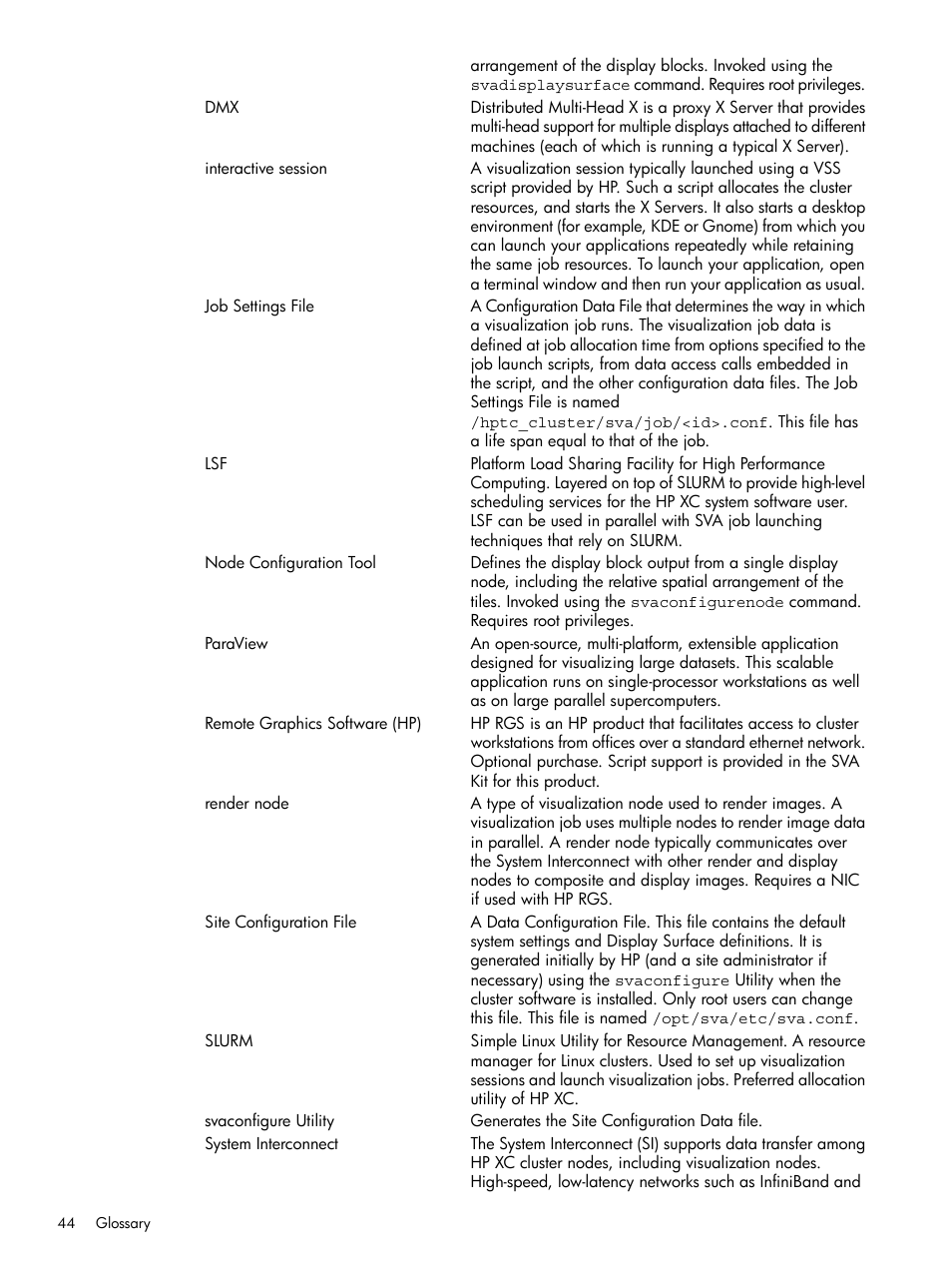 HP Scalable Visualization Array Software User Manual | Page 44 / 48