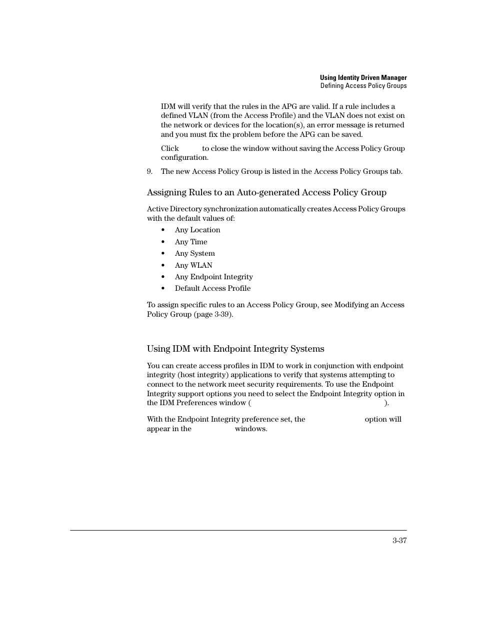 HP Identity Driven Manager Software Series User Manual | Page 105 / 200