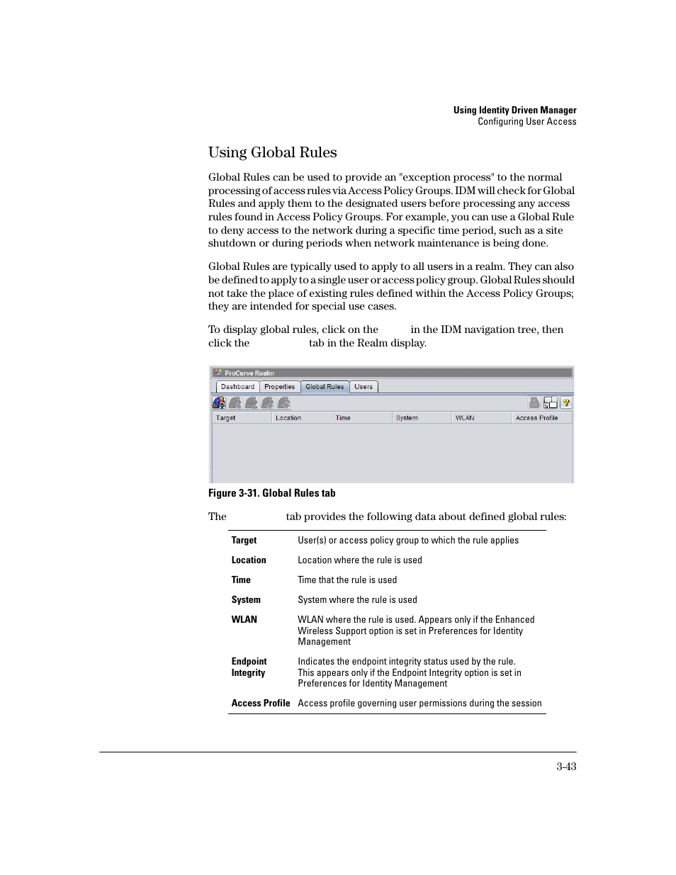 Using global rules, Using global rules -43 | HP Identity Driven Manager Software Series User Manual | Page 111 / 200